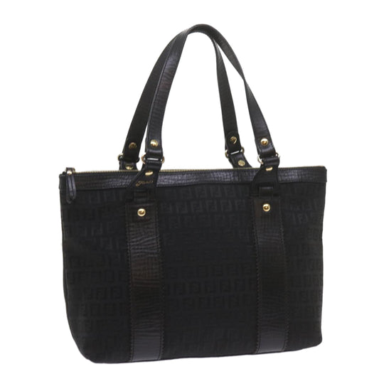 Luxury FendiZucchino Canvas Tote Bag Blackam5285