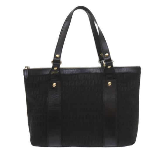 Luxury FendiZucchino Canvas Tote Bag Blackam5285