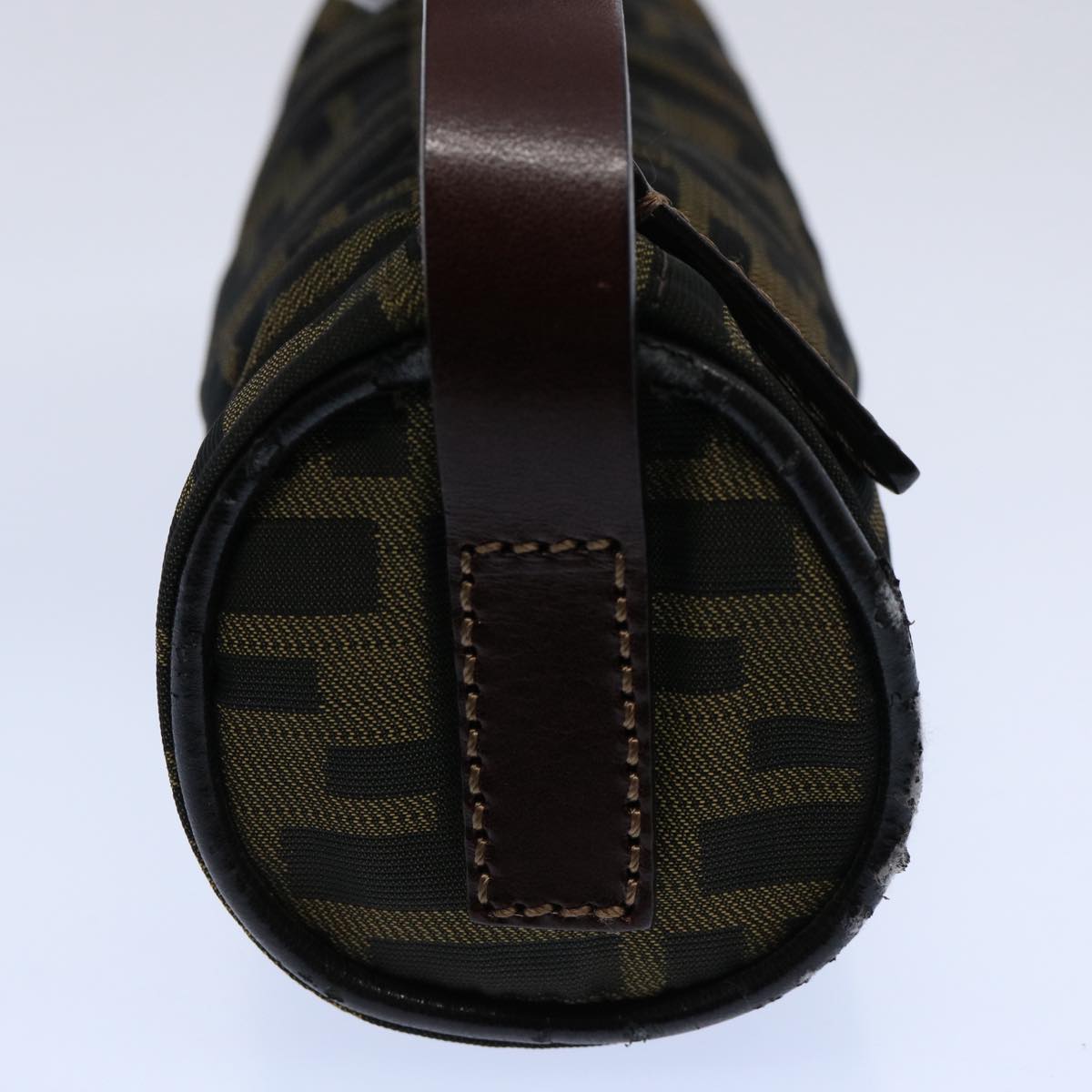 Luxury FendiZucca Canvas Hand Bag Black Brown 2257 26553 009am5322