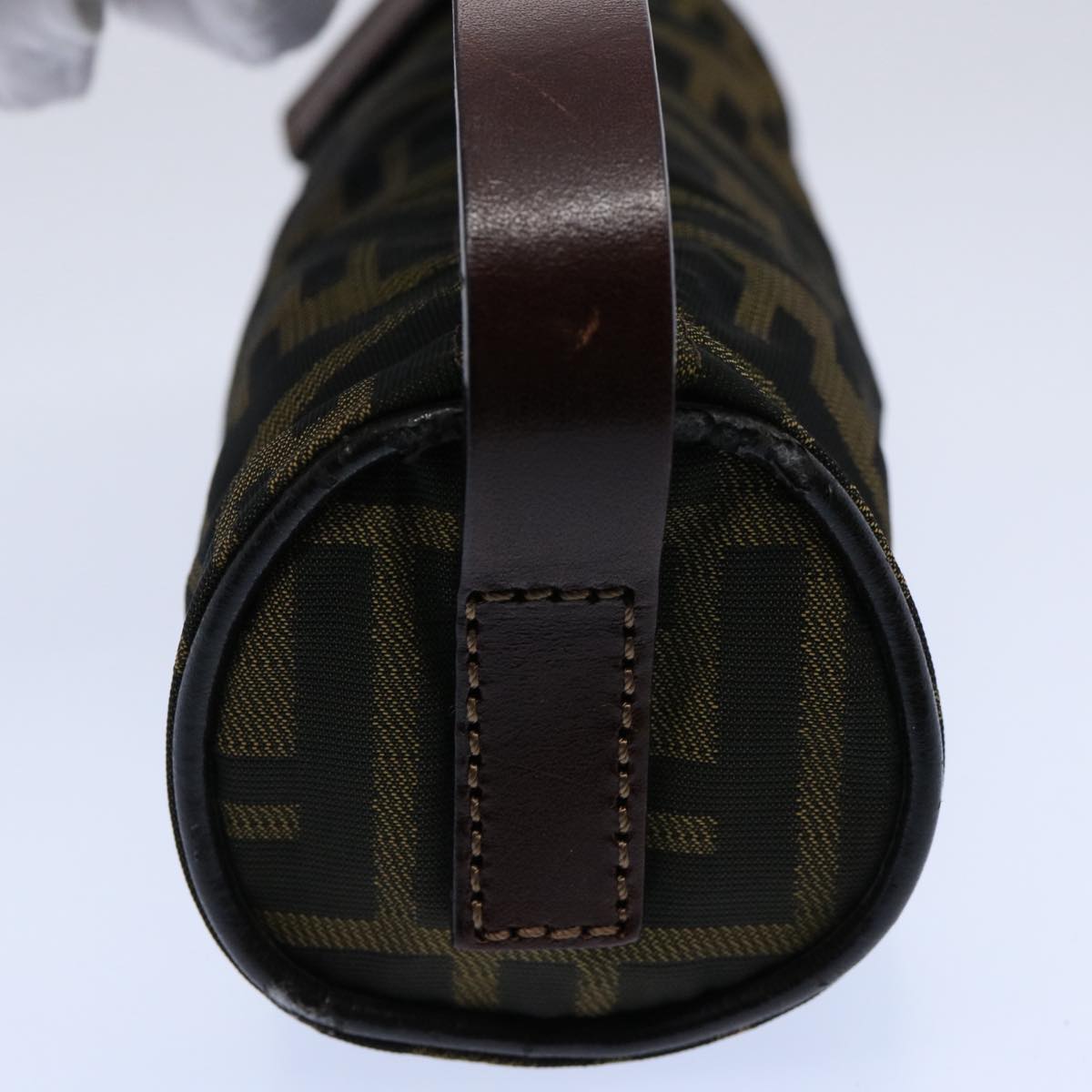 Luxury FendiZucca Canvas Hand Bag Black Brown 2257 26553 009am5322