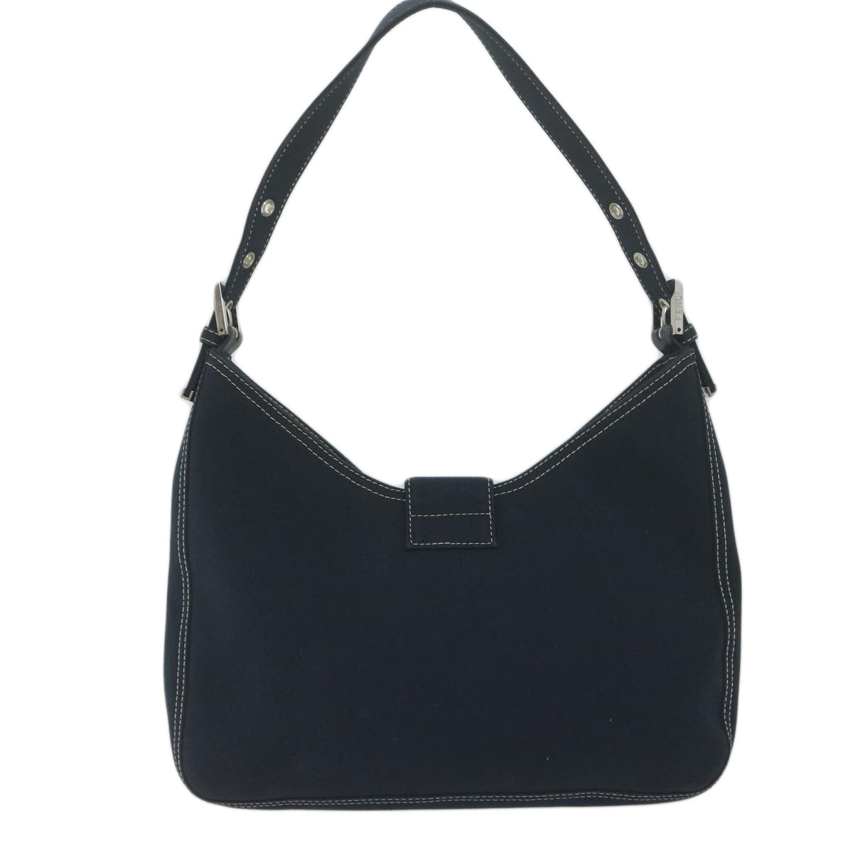 Luxury FendiMamma Baguette Shoulder Bag Canvas Navyam5373