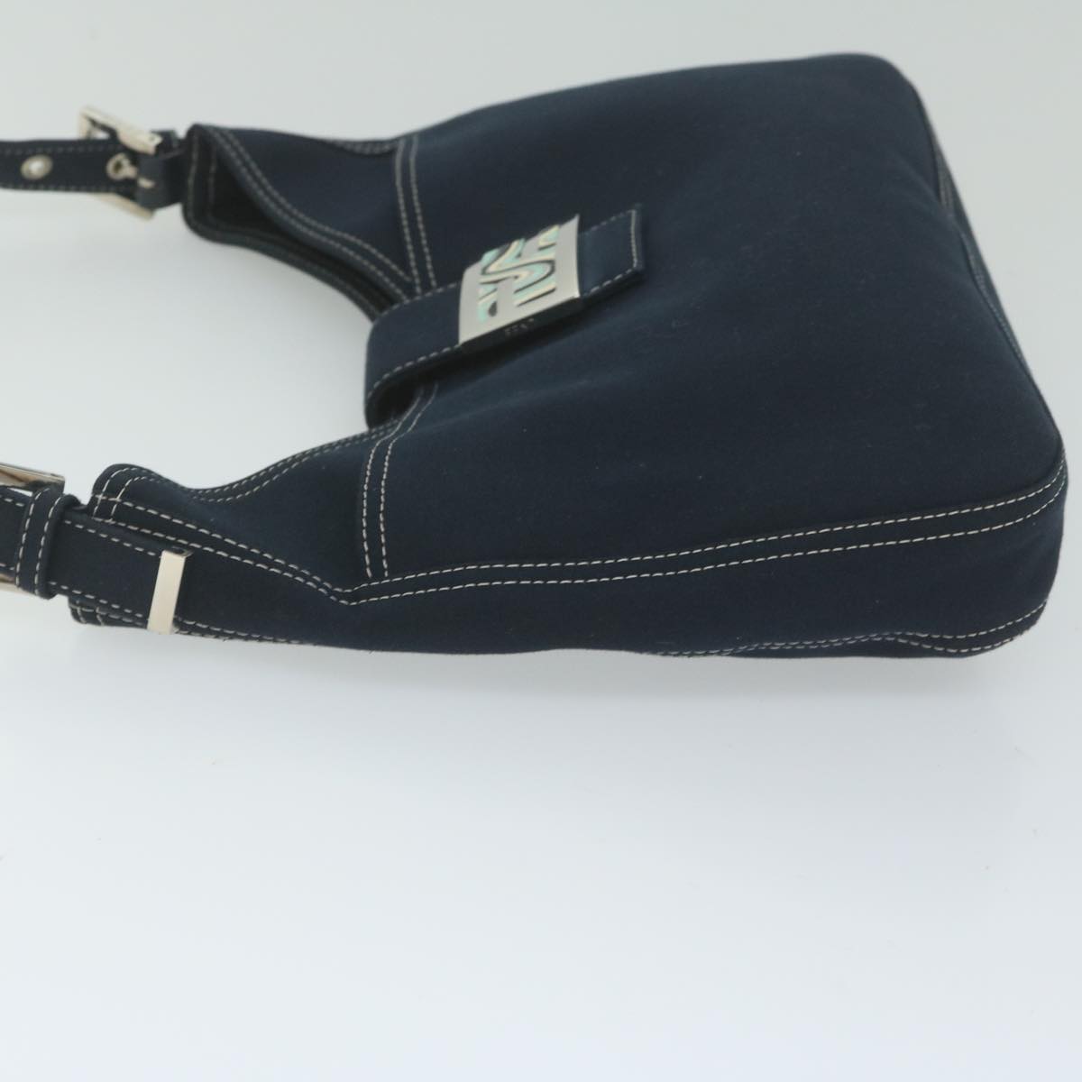 Luxury FendiMamma Baguette Shoulder Bag Canvas Navyam5373