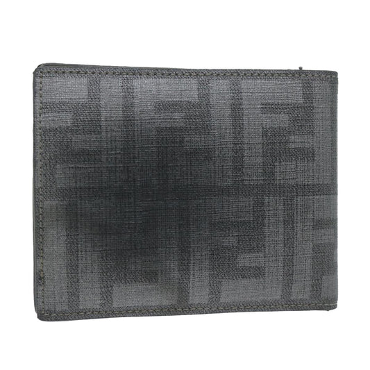 Luxury FendiZucca Canvas Wallet Grayam5394
