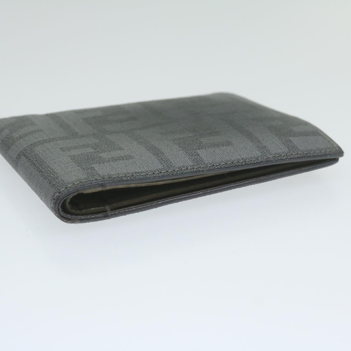 Luxury FendiZucca Canvas Wallet Grayam5394