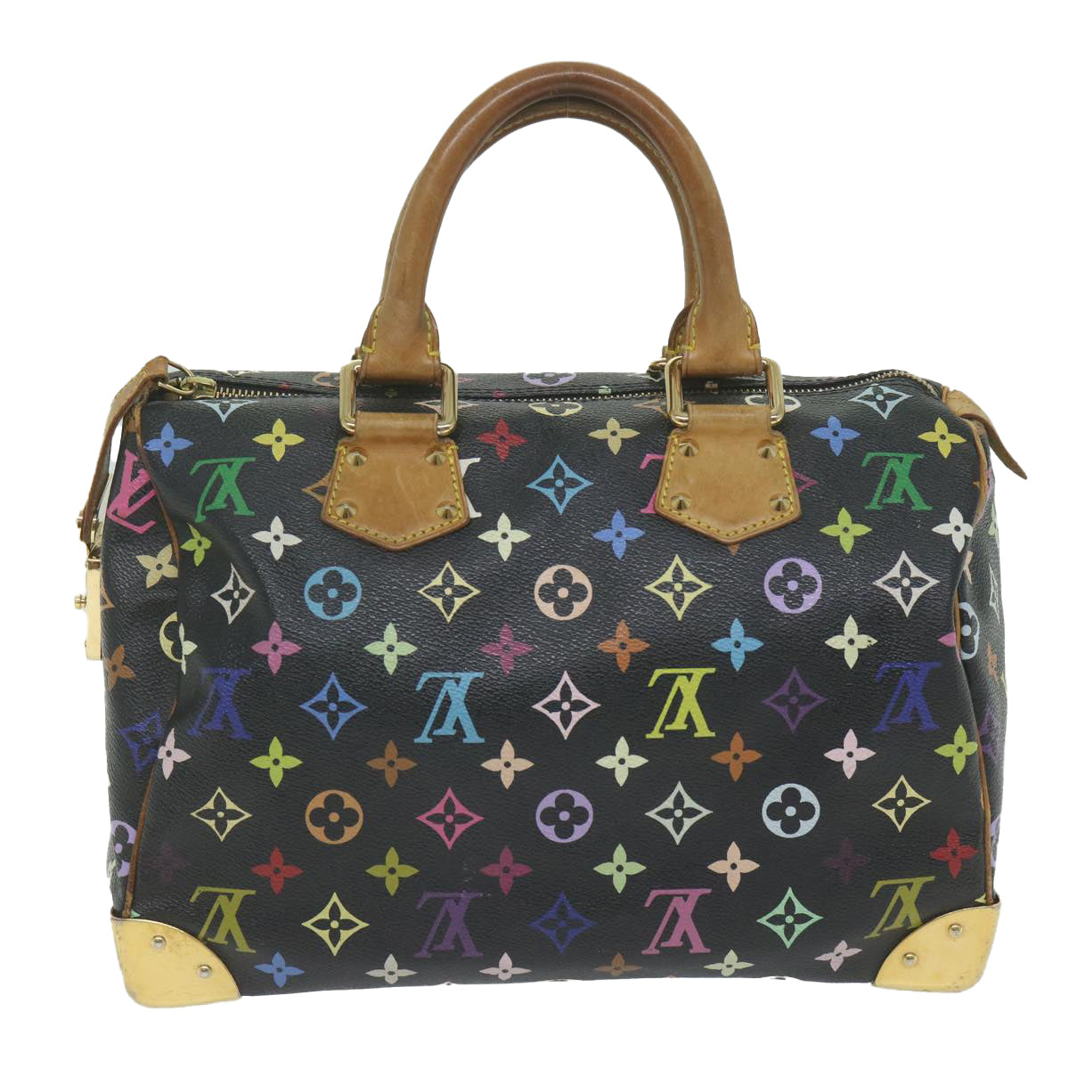 LOUIS VUITTON Monogram Multicolor Speedy 30 Hand Bag Black M92642 LV am5449