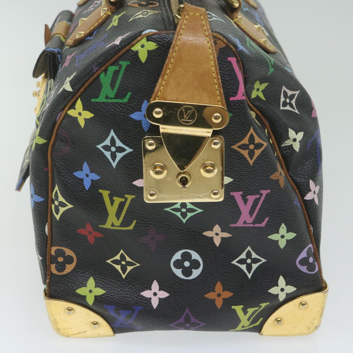 LOUIS VUITTON Monogram Multicolor Speedy 30 Hand Bag Black M92642 LV am5449