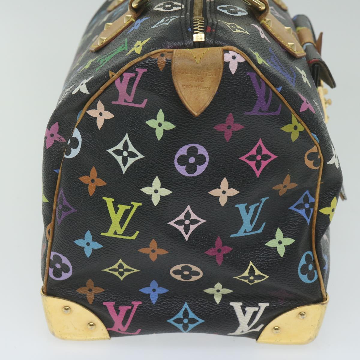 LOUIS VUITTON Monogram Multicolor Speedy 30 Hand Bag Black M92642 LV am5449