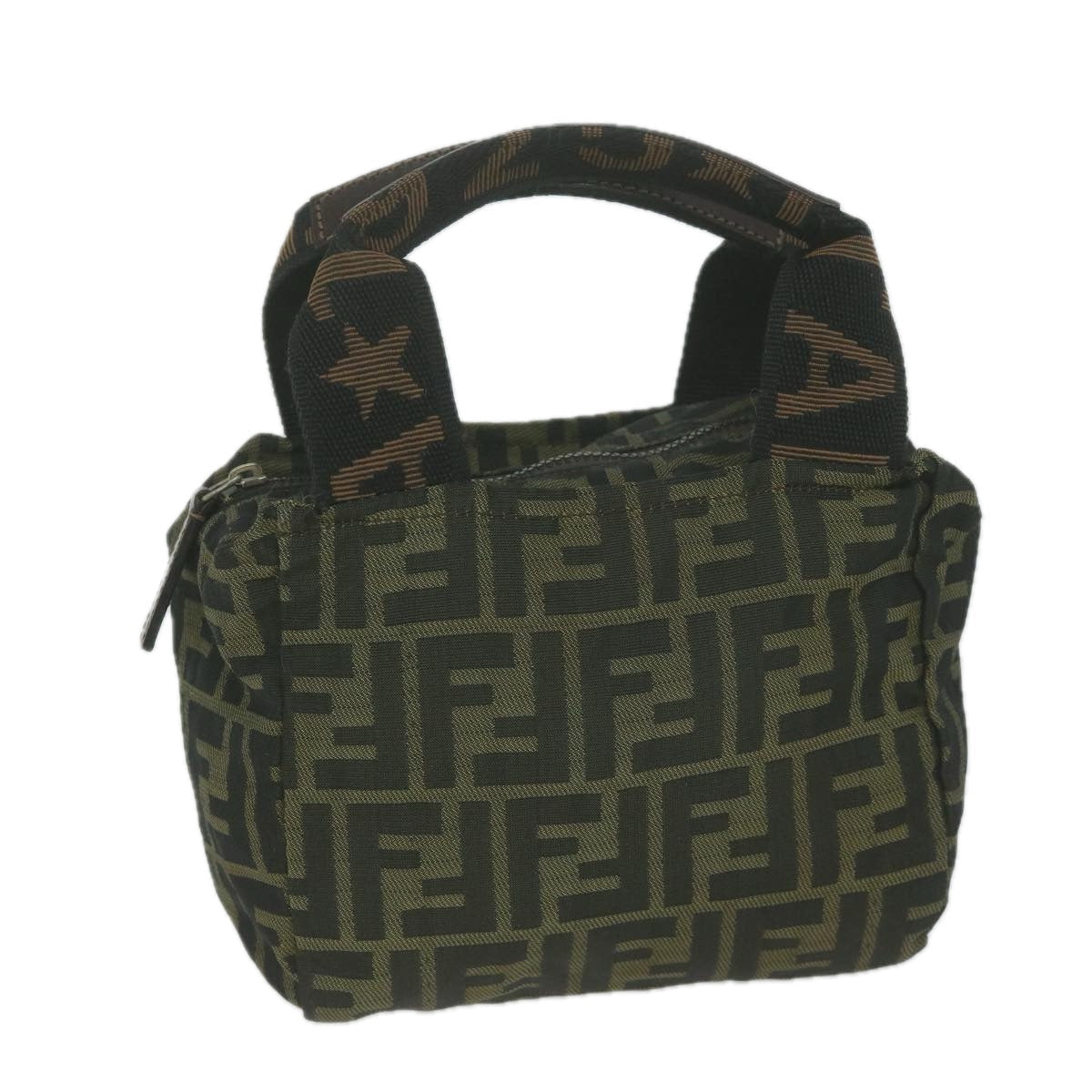 Luxury FendiZucca Canvas Hand Bag Black Brownam5632