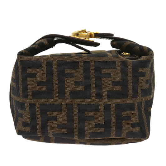 Luxury FendiZucca Canvas Mini Hand Bag Black Brownam5640