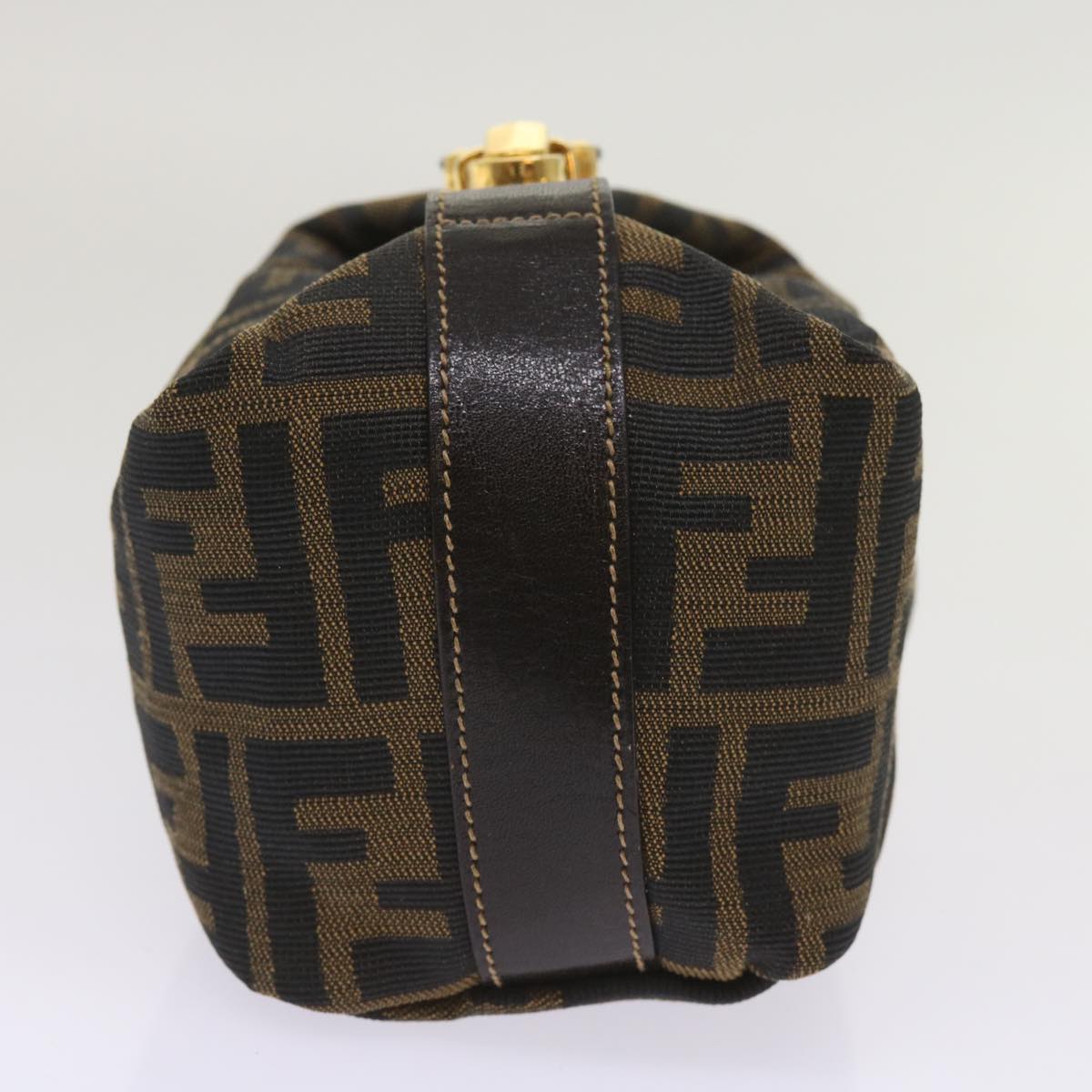 Luxury FendiZucca Canvas Mini Hand Bag Black Brownam5640