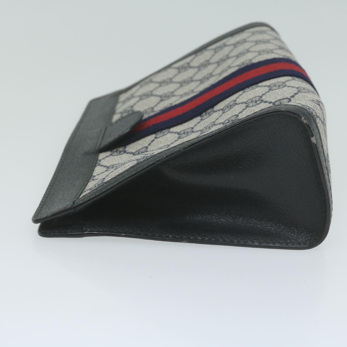 GUCCI GG Supreme Sherry Line Clutch Bag PVC Red Navy 64 014 2125 28  am5646