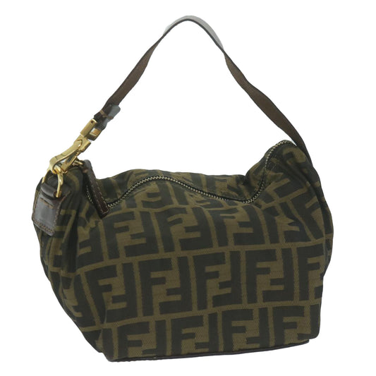 Luxury FendiZucca Canvas Hand Bag Black Brownam5701