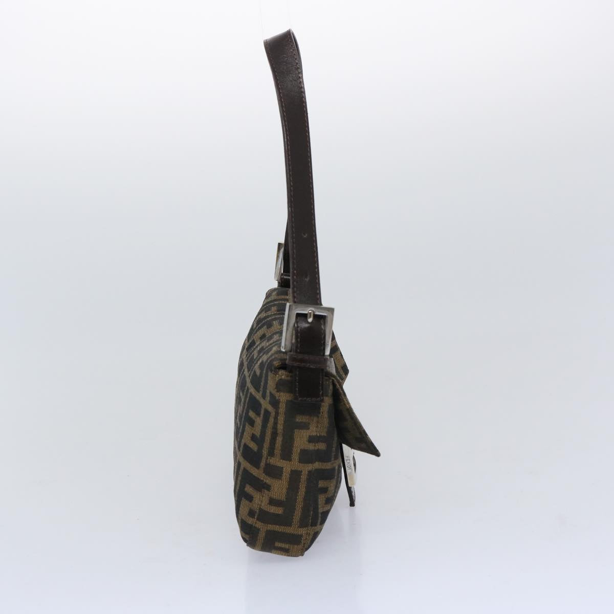 Luxury FendiZucca Canvas Mamma Baguette Shoulder Bag Brown Blackam5709