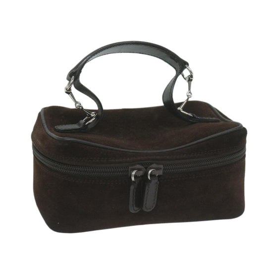 GUCCI Horsebit Vanity Cosmetic Pouch Suede Brown 032 1705  am5745