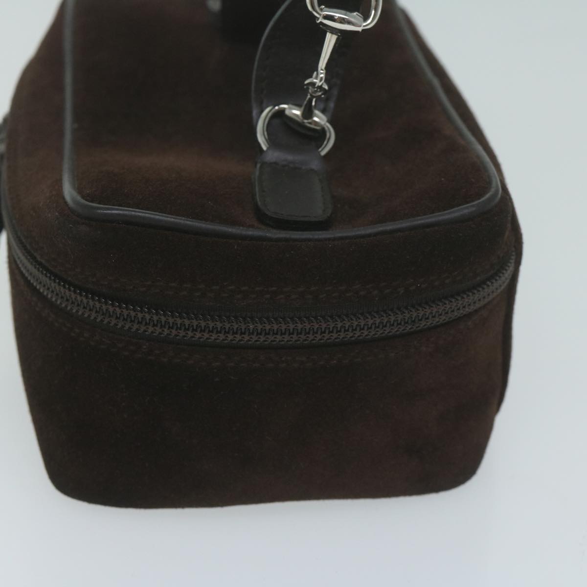 GUCCI Horsebit Vanity Cosmetic Pouch Suede Brown 032 1705  am5745
