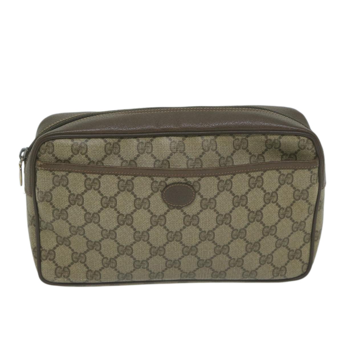 GUCCI GG Supreme Clutch Bag PVC Beige 89 01 044  am5751