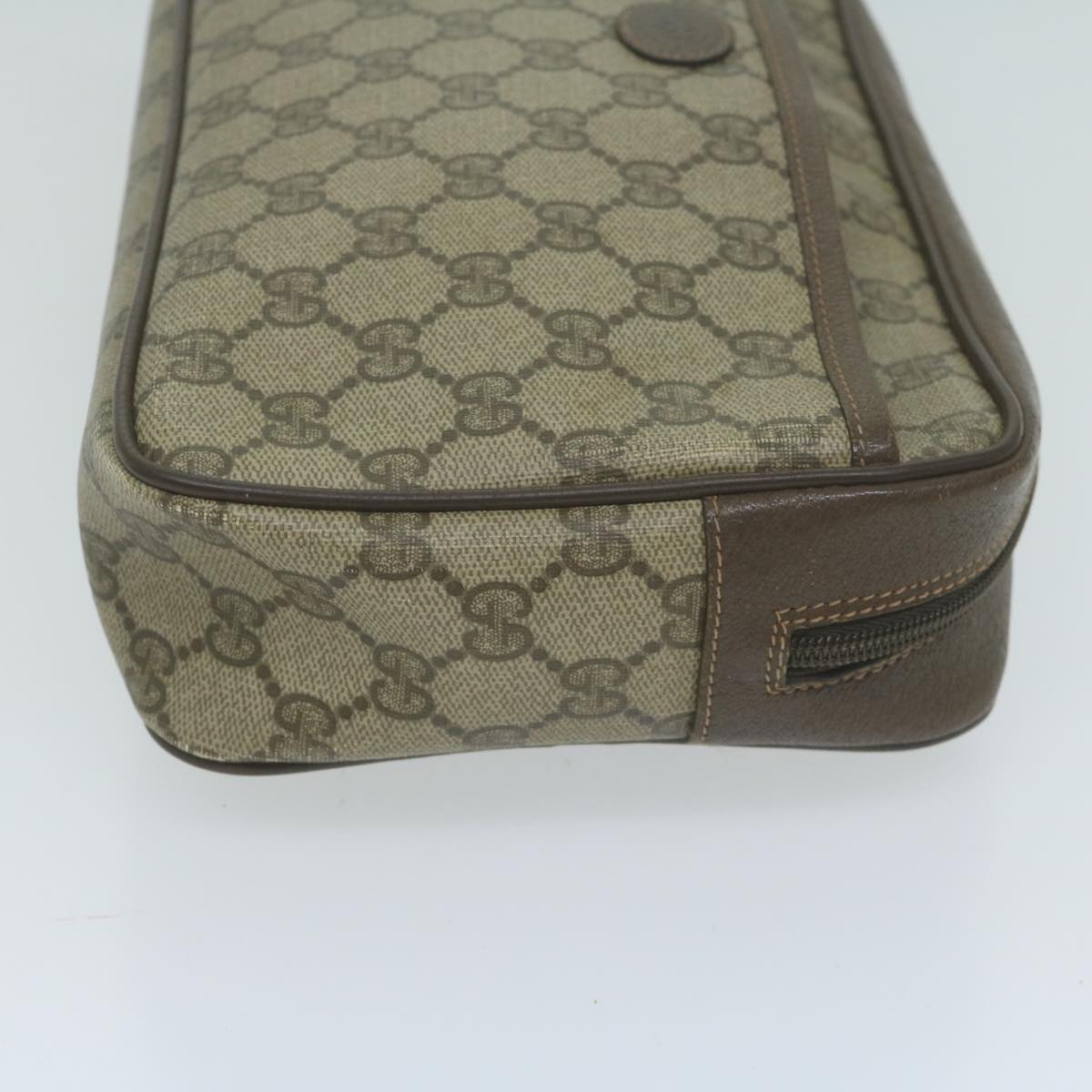 GUCCI GG Supreme Clutch Bag PVC Beige 89 01 044  am5751