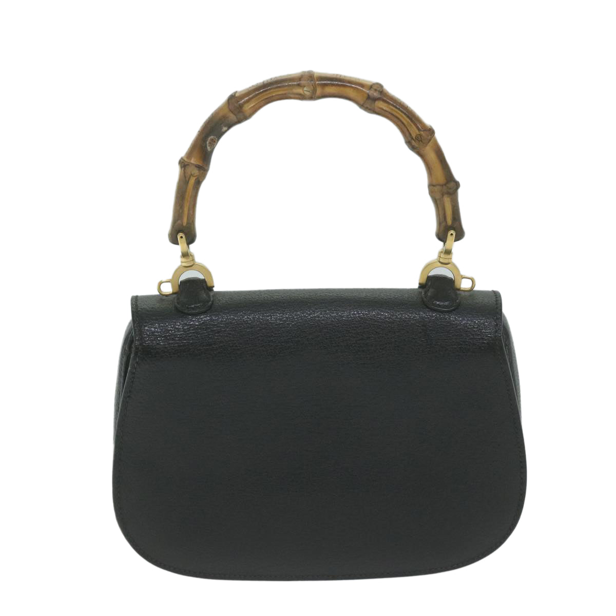 GUCCI Bamboo Hand Bag Leather Black 002 1186  am5765