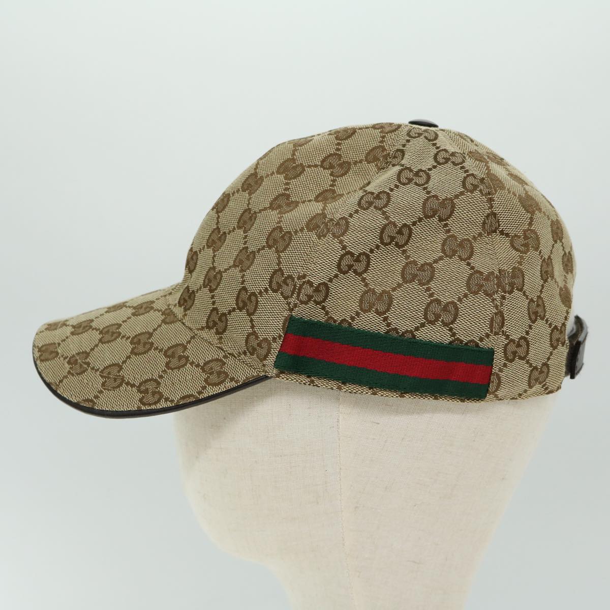 GUCCI GG Canvas Web Sherry Line Cap L size Beige Red Green 200035  am5811