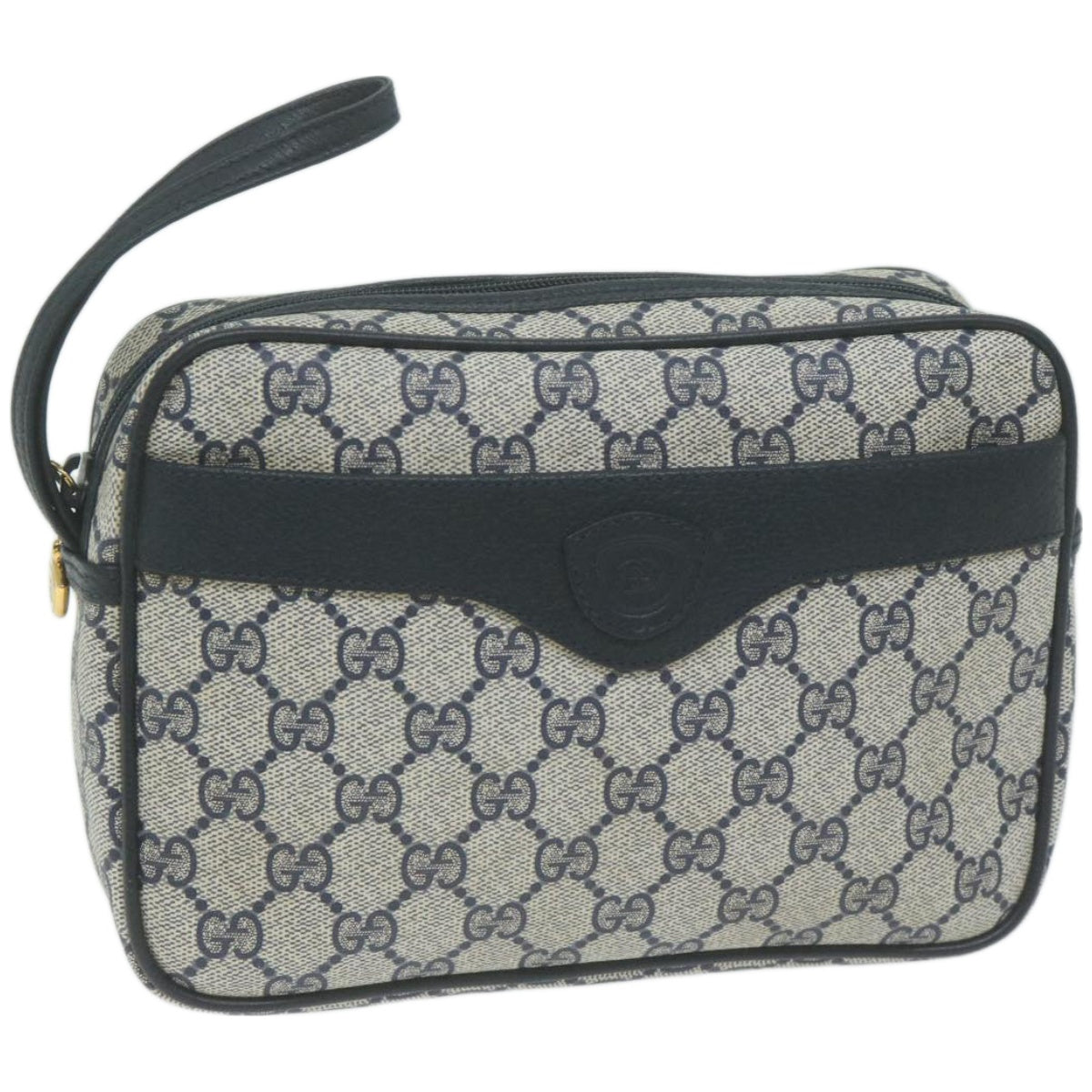 GUCCI GG Supreme Clutch Bag PVC Navy  am5841