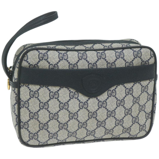 GUCCI GG Supreme Clutch Bag PVC Navy  am5841