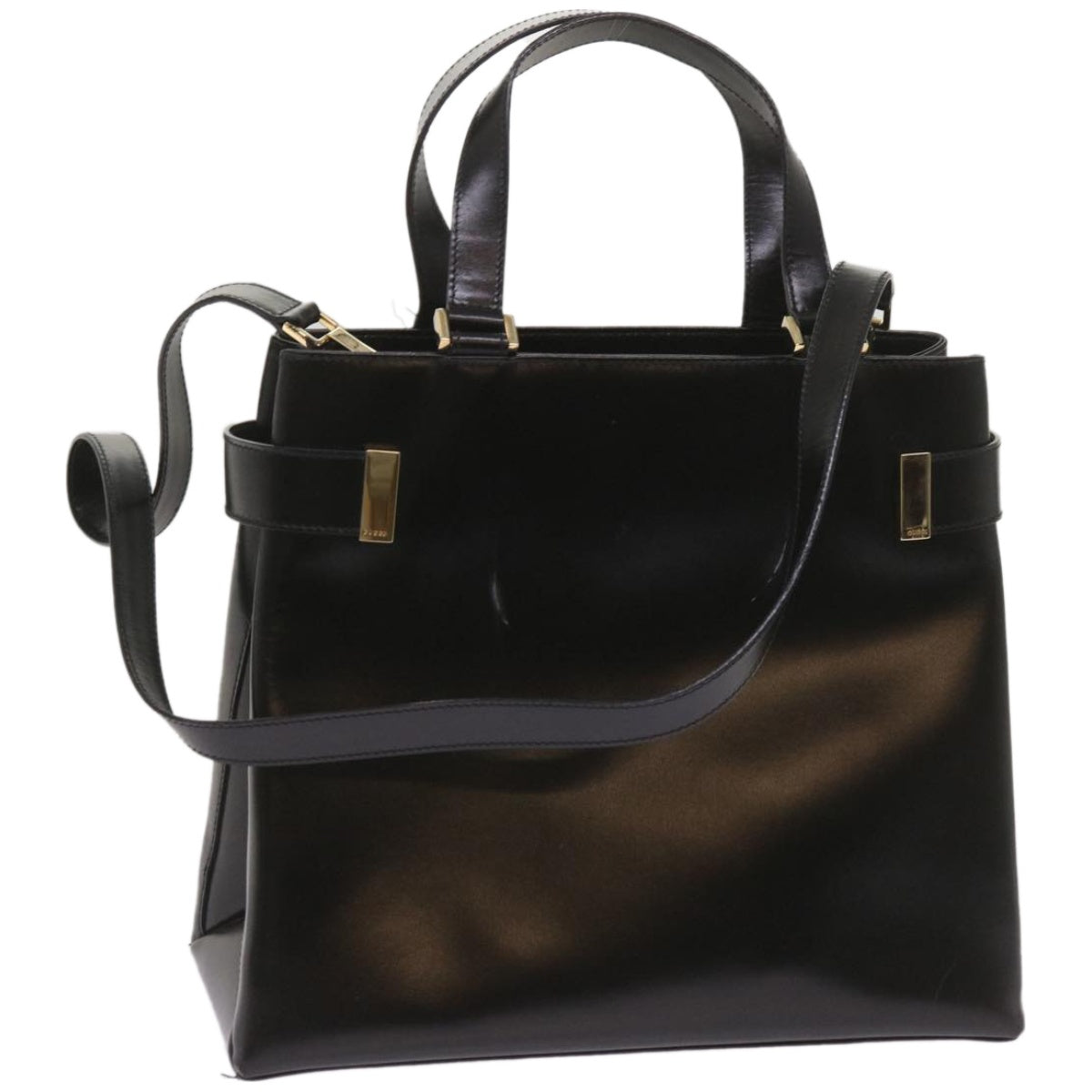 GUCCI Hand Bag Leather 2way Black 000 2046 0562  am5882