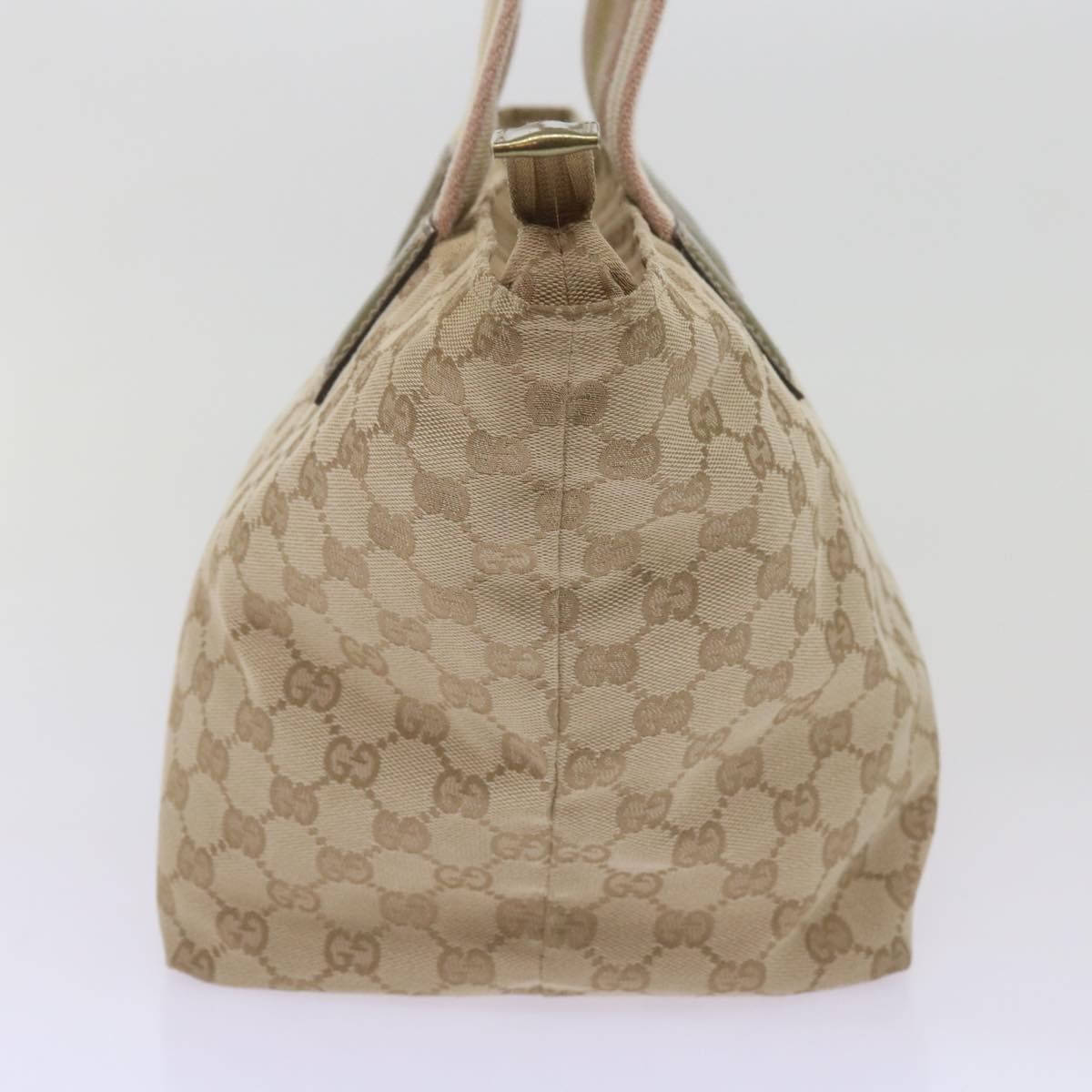 GUCCI GG Canvas Sherry Line Tote Bag Beige Pink gold 131230  am5888