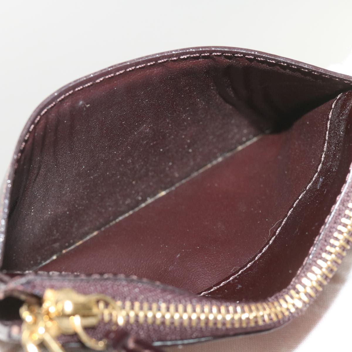 LOUIS VUITTON Vernis Pochette Cles NM Coin Purse Amarante M93557 LV am5905
