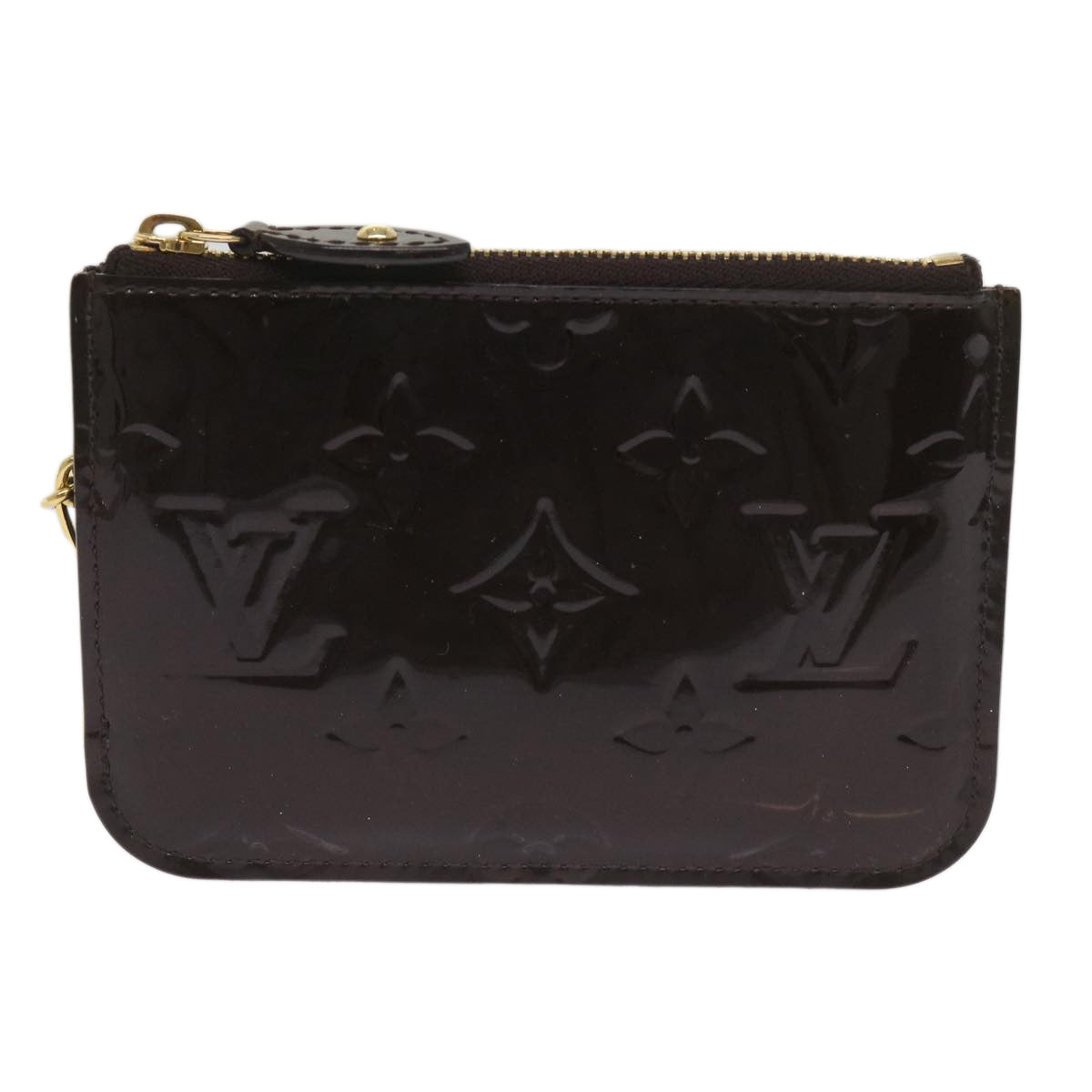 LOUIS VUITTON Vernis Pochette Cles NM Coin Purse Amarante M93557 LV am5905