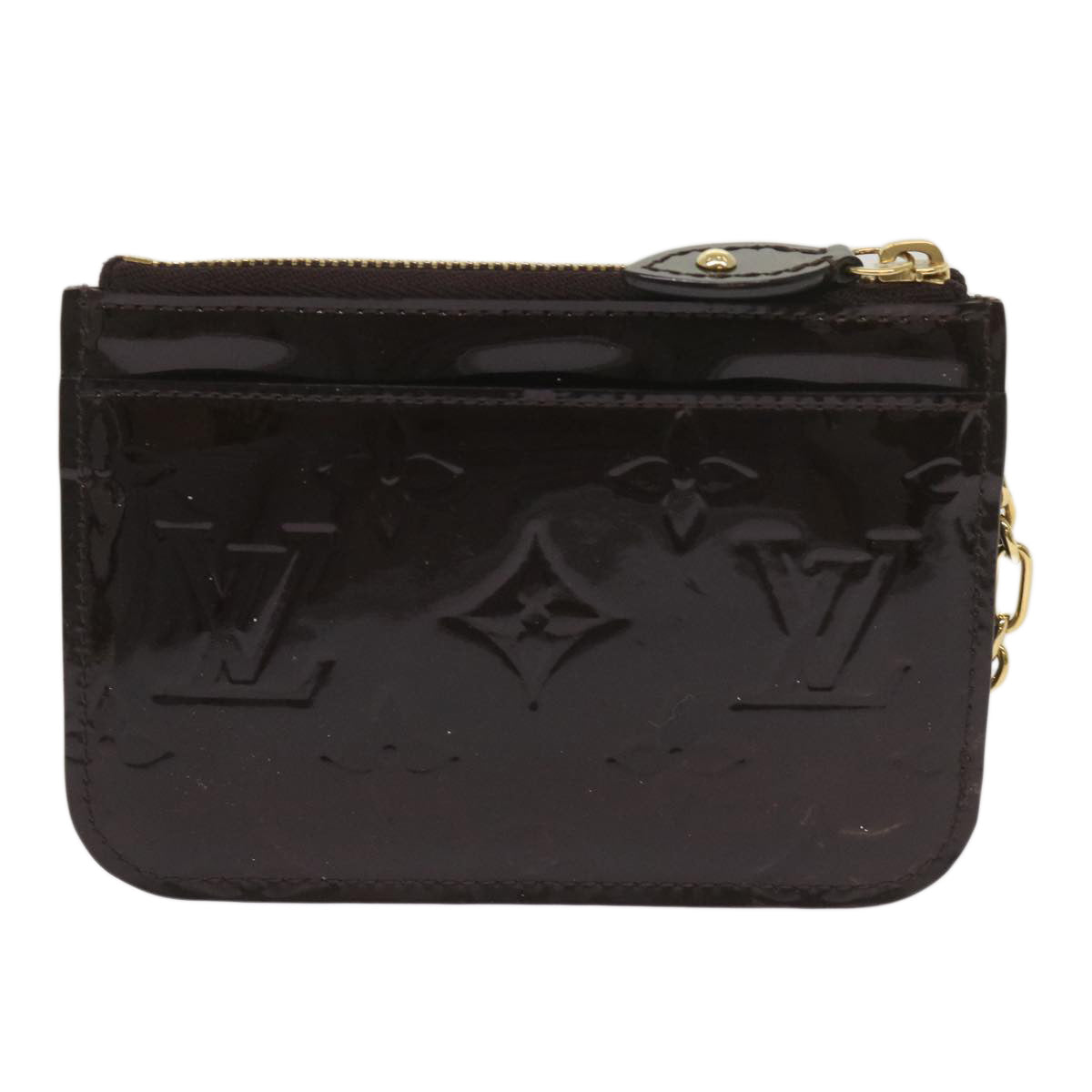 LOUIS VUITTON Vernis Pochette Cles NM Coin Purse Amarante M93557 LV am5905