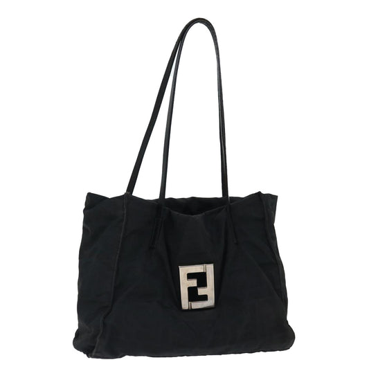 Luxury FendiZucca Canvas Shoulder Bag Blackam5951