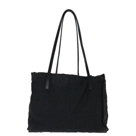 Luxury FendiZucca Canvas Shoulder Bag Blackam5951