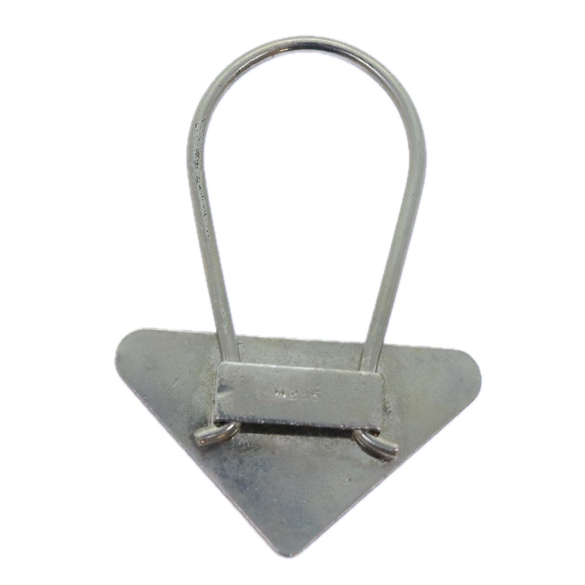 Luxury PradaTriangle Plate Key Ring metal Black am6073