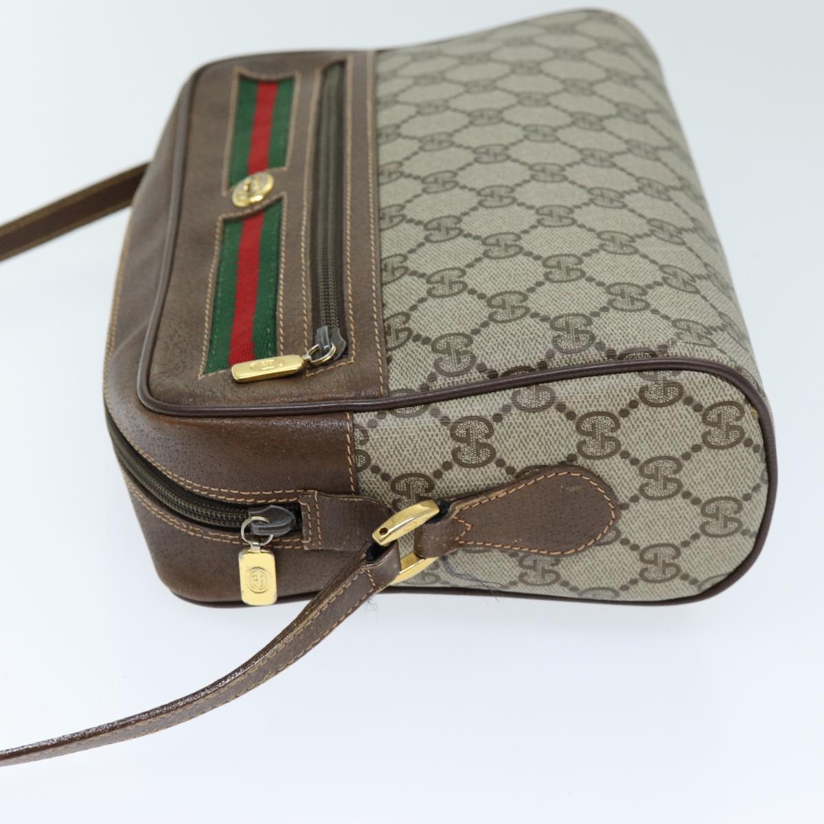Luxury Gucci Trending 2025 GG Supreme Web Sherry Line Shoulder Bag PVC Beige 119 02 088  am6135