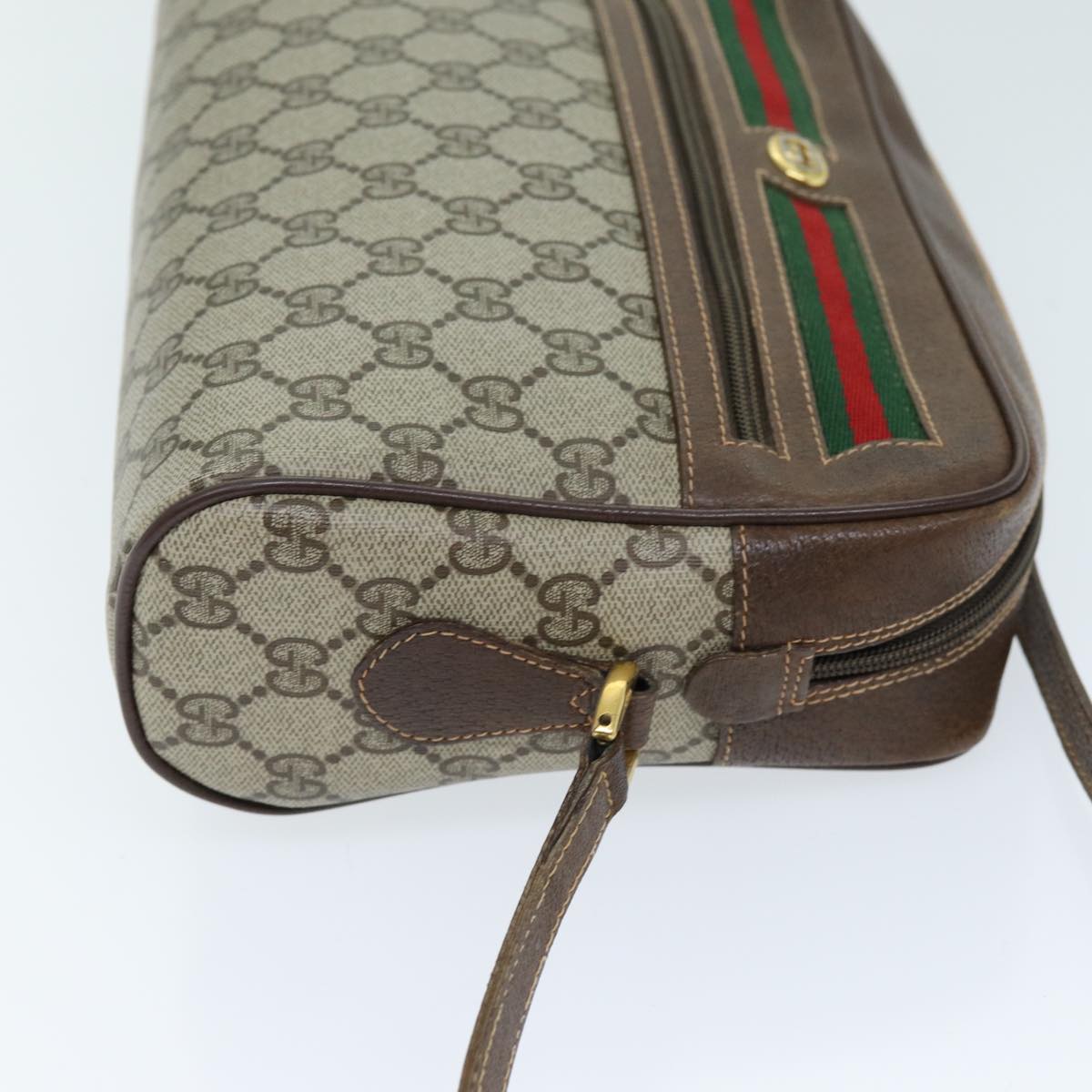 Luxury Gucci Trending 2025 GG Supreme Web Sherry Line Shoulder Bag PVC Beige 119 02 088  am6135