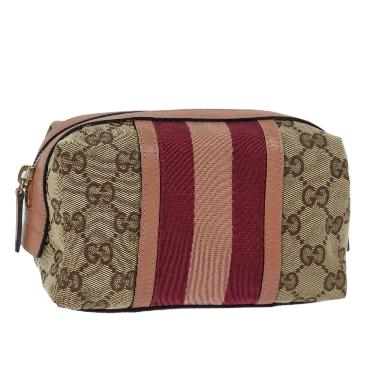 Luxury Gucci Trending 2025 GG Canvas Sherry Line Pouch Beige Wine Red 256636  am6220