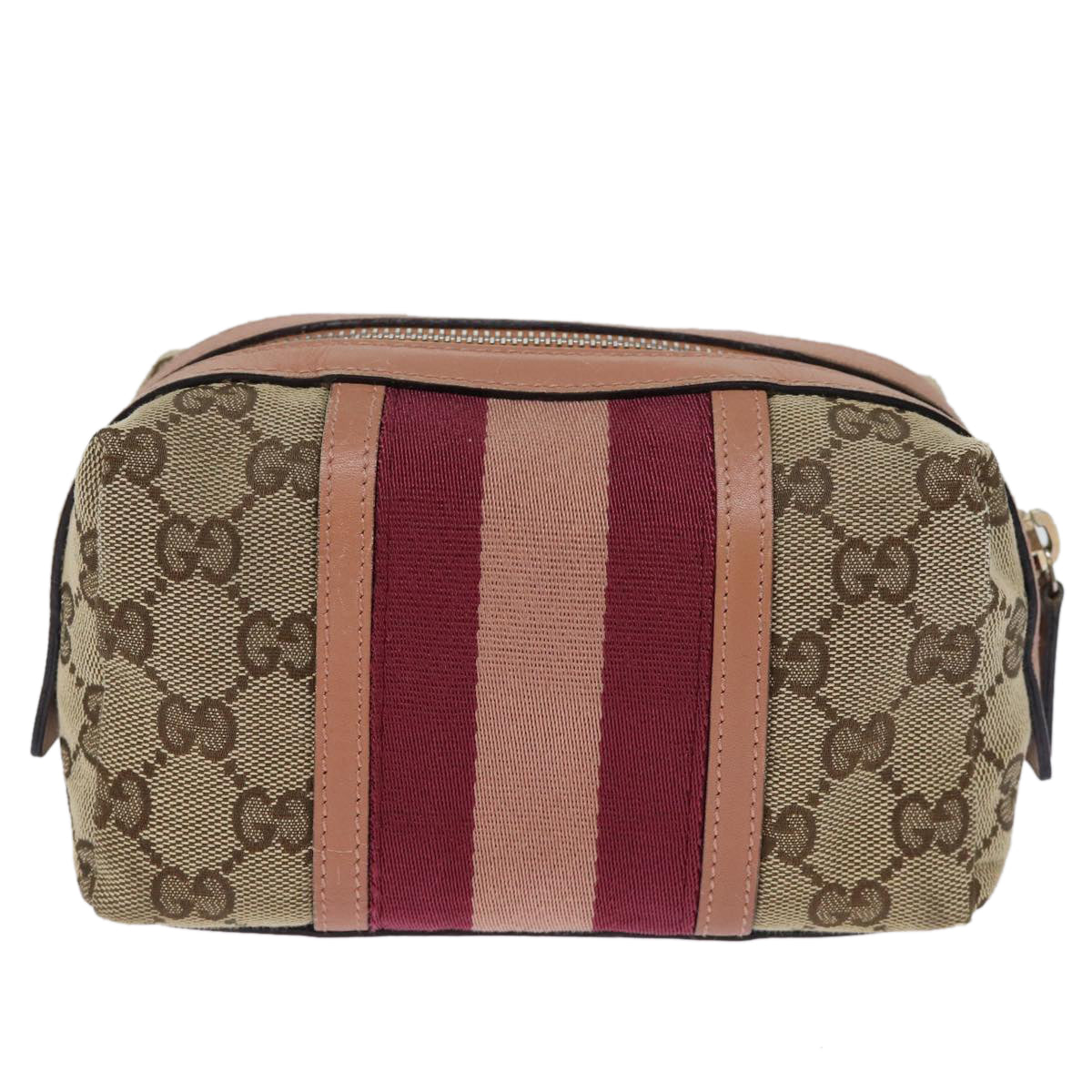Luxury Gucci Trending 2025 GG Canvas Sherry Line Pouch Beige Wine Red 256636  am6220