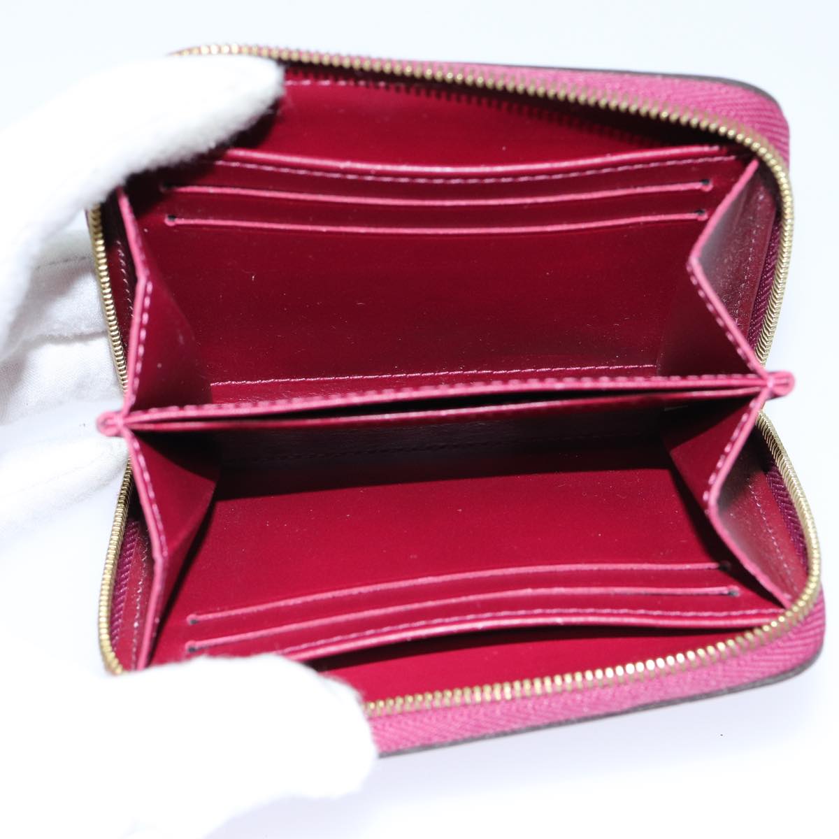 LOUIS VUITTON Monogram Vernis Zippy Coin Purse Wallet Purple M91534 am6485