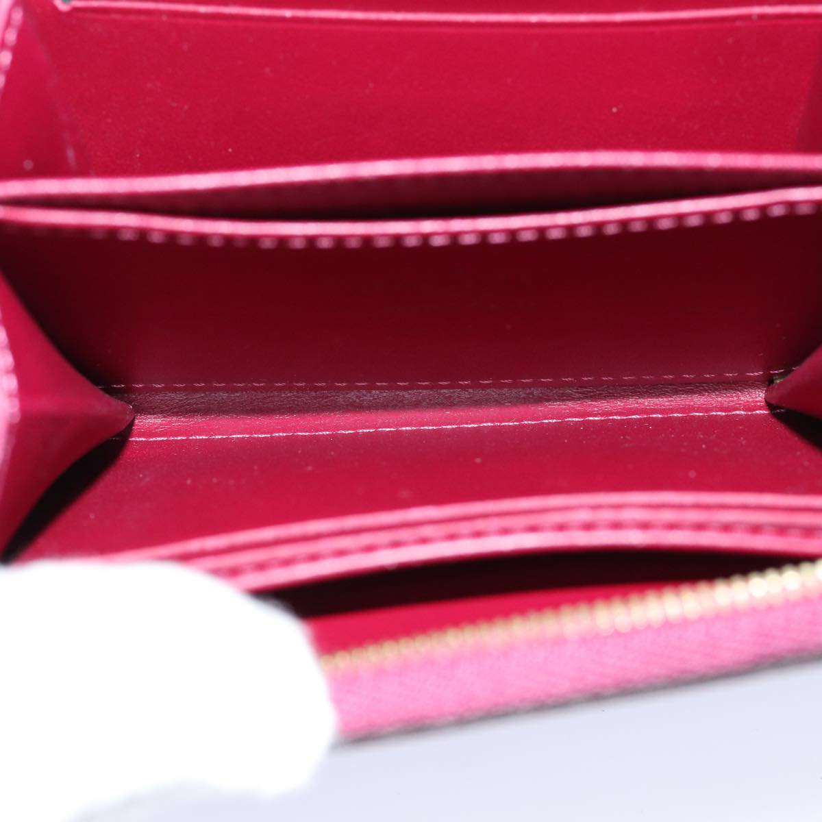 LOUIS VUITTON Monogram Vernis Zippy Coin Purse Wallet Purple M91534 am6485