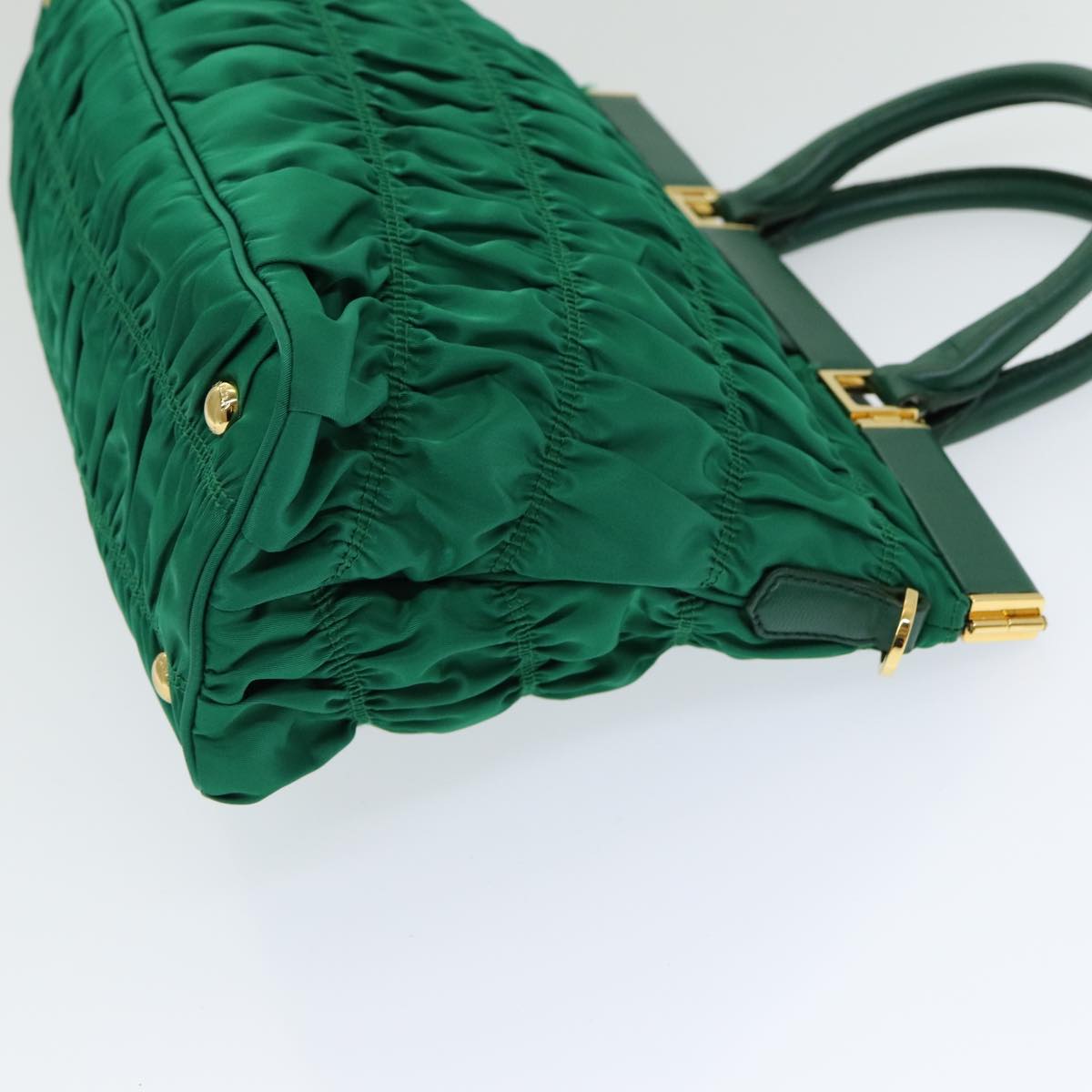 Luxury Prada Hand Bag Leather 2way Green  am6712