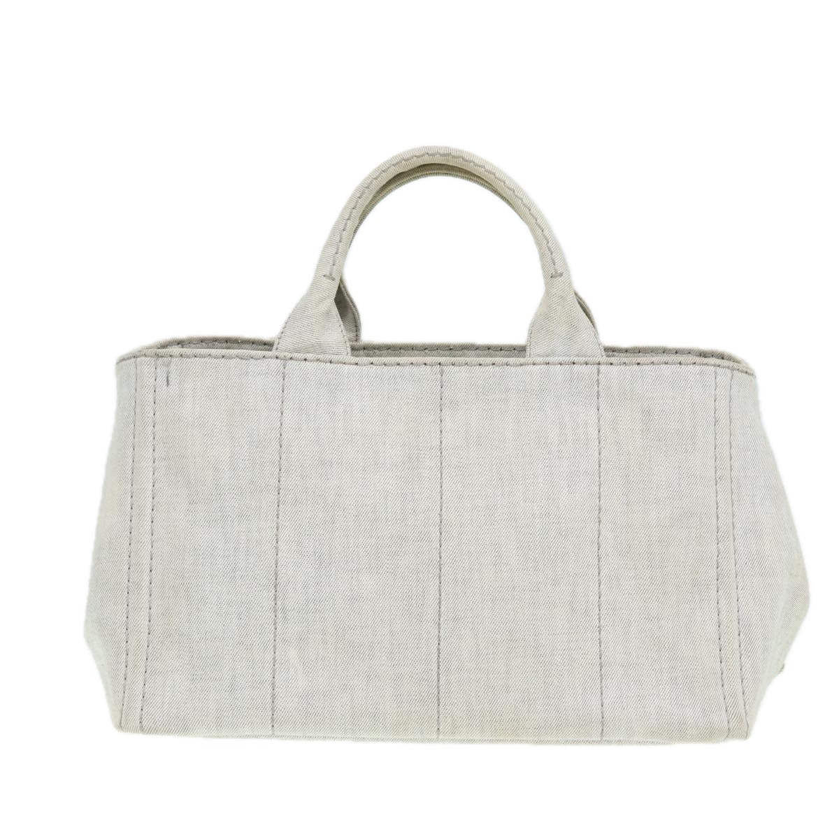 Luxury Prada Canapa MM Hand Bag Canvas 2way Gray  am6726