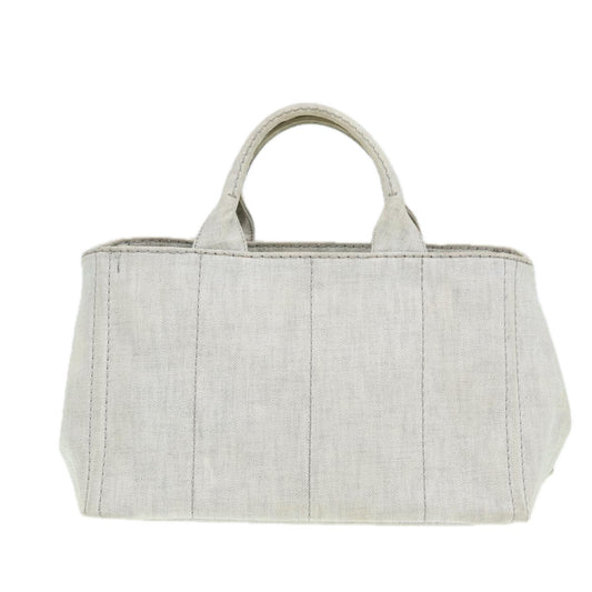 Luxury Prada Canapa MM Hand Bag Canvas 2way Gray  am6726