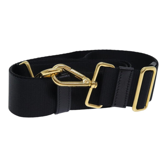 Luxury Prada Adjustable Shoulder Strap polyester 24.8""-43.3"" Black Gold  am6898