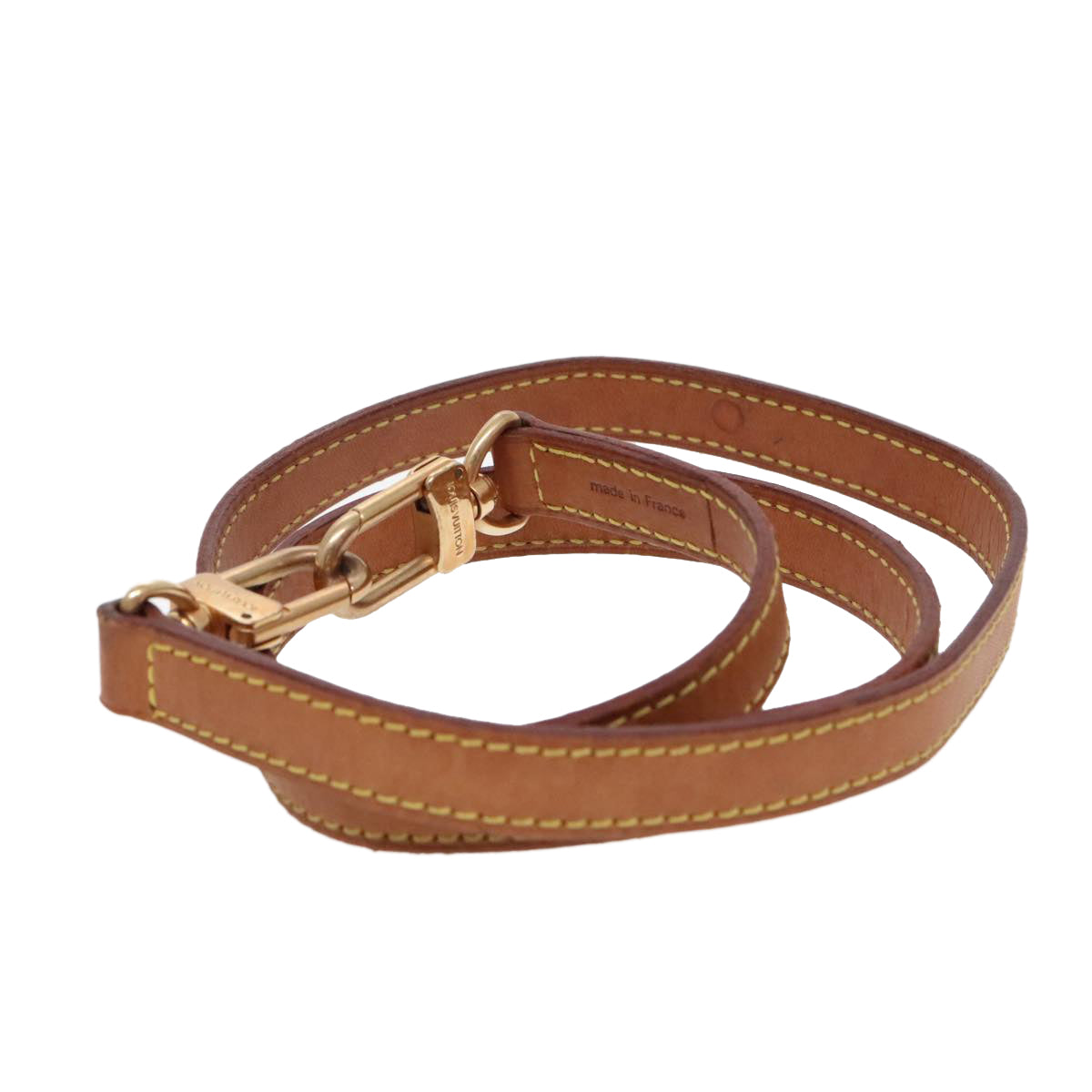 LOUIS VUITTON Shoulder Strap Leather 35.4"" Beige LV am7071