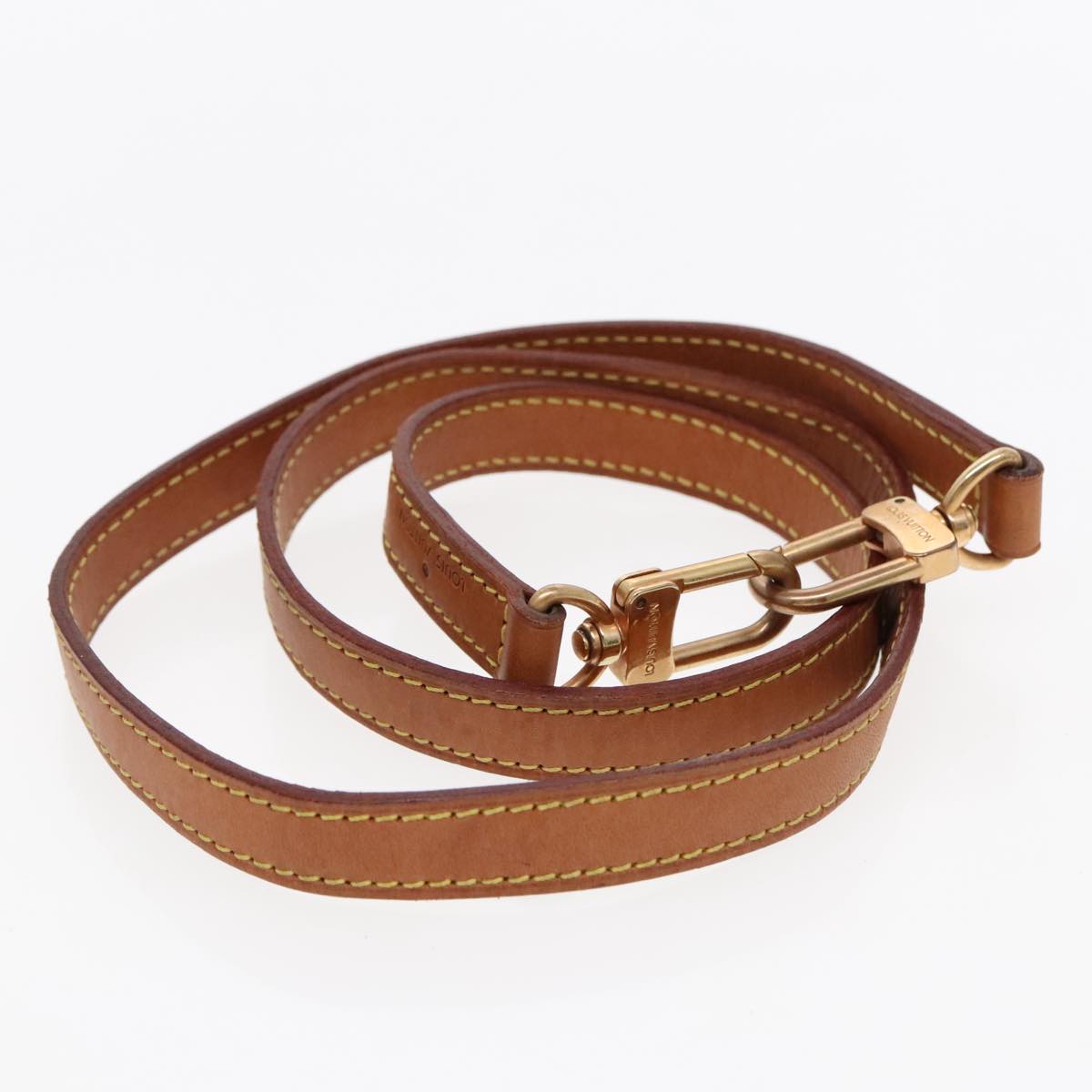 LOUIS VUITTON Shoulder Strap Leather 35.4"" Beige LV am7071
