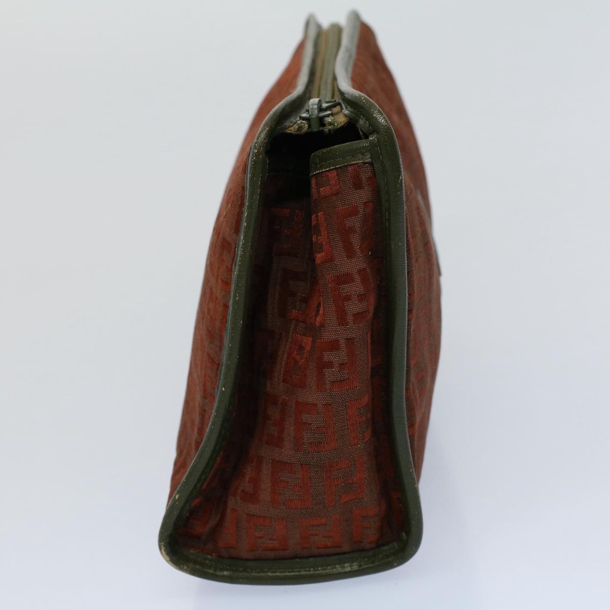 Luxury FendiZucchino Canvas Clutch Bag Vintage Brownar10173