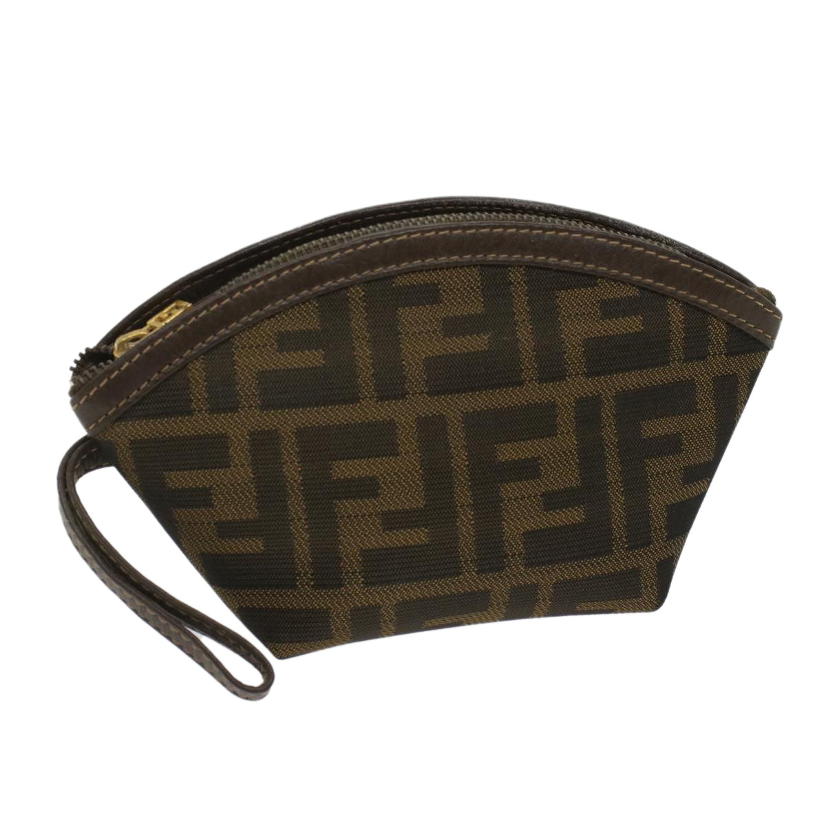Luxury FendiZucca Canvas Pouch Black Brownar10187