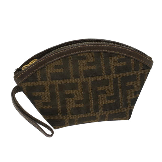 Luxury FendiZucca Canvas Pouch Black Brownar10187