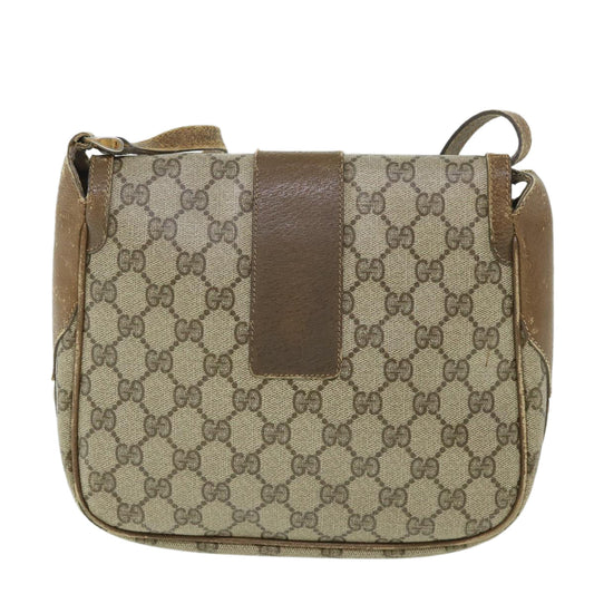 Luxury Gucci GG Canvas Shoulder Bag PVC Leather Beige  ar10280