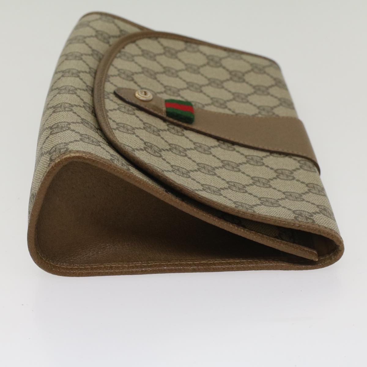 Luxury Gucci GG Canvas Web Sherry Line Clutch Bag Beige Red 89 01 030  ar10304